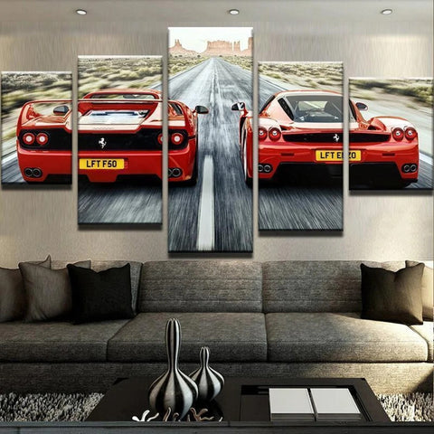 Ferrari Red Exotic Sports Car Wall Art Canvas Decor Printing