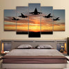 Image of Fighter Jets Airforce Airplanes Sunset Wall Art Canvas Decor Printing
