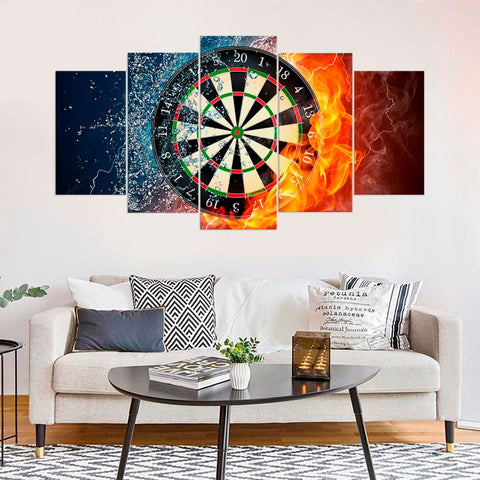 Fire and Water Darts Motivational Wall Art Canvas Decor Printing