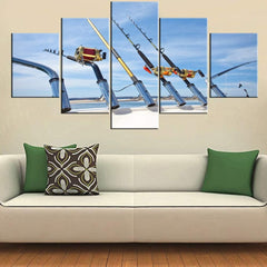 Fishing Rod and Reel Wall Art Canvas Decor Printing