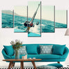 Image of Fishing Rod and Reel Ocean Seascape Wall Art Canvas Decor Printing