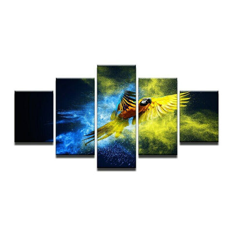Flying Parrot Color Abstract Wall Art Canvas Decor Printing