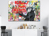 Image of Follow Your Dreams Street Art Funny Monkey Wall Art Canvas Print Decor