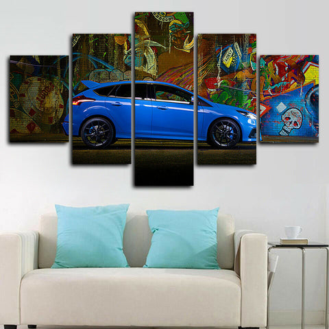 Ford Focus RS Sports Car Wall Art Canvas Decor Printing