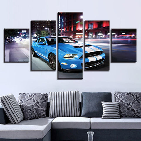 Ford Mustang Sports Car Wall Art Canvas Decor Printing