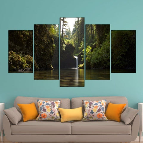 Forest Waterfall Natural Wall Art Canvas Decor Printing