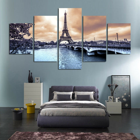 France Paris Romantic Eiffel Tower Wall Art Canvas Decor Printing