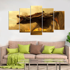 Game Of Thrones Dargon Wall Art Canvas Decor Printing