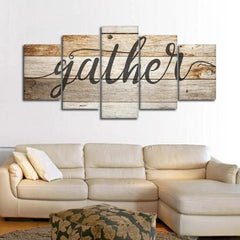 Gather Wood Style Wall Art Canvas Decor Printing