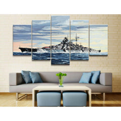 German Battleship Bismarck Wall Art Canvas Decor Printing