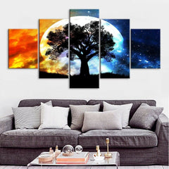 Giant Black Tree Full Moon Wall Art Canvas Decor Printing