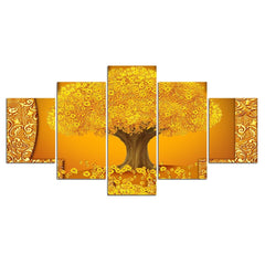 Gold Golden Tree Copper Cash Wall Art Canvas Decor Printing