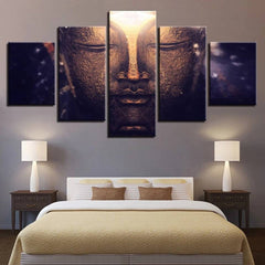 Golden Buddha Buddhism Wall Art Canvas Decor Printing