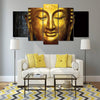 Image of Golden Buddha Face Wall Art Canvas Decor Printing