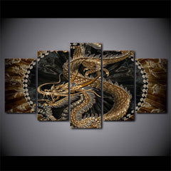 Golden Dragon Wall Art Canvas Decor Printing