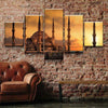 Image of Golden Mosque Peaceful Wall Art Canvas Decor Printing