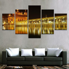 Golden Temple Lights Wall Art Canvas Decor Printing