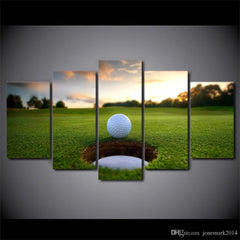 Golf Course Green Sunset Wall Art Canvas Decor Printing