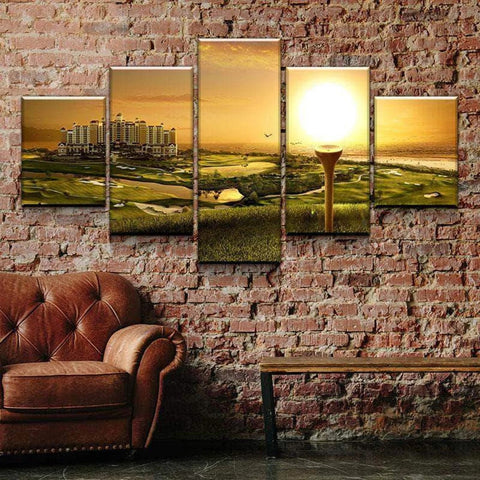 Golf Course Ocean Resort Landscape Wall Art Canvas Decor Printing