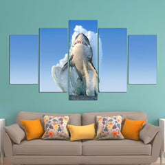 Great White Shark in Ocean Wall Art Canvas Decor Printing