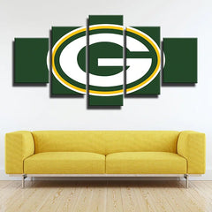 Green Bay Packers Big Logo Wall Art Canvas Decor Printing