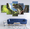 Image of Green Fantasy Dragon Wall Art Canvas Decor Printing