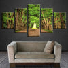 Image of Green Forest Trees Pathway Landscape Wall Art Canvas Decor Printing