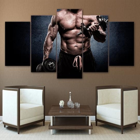 Gym Body Building Work Out Wall Art Canvas Decor Printing