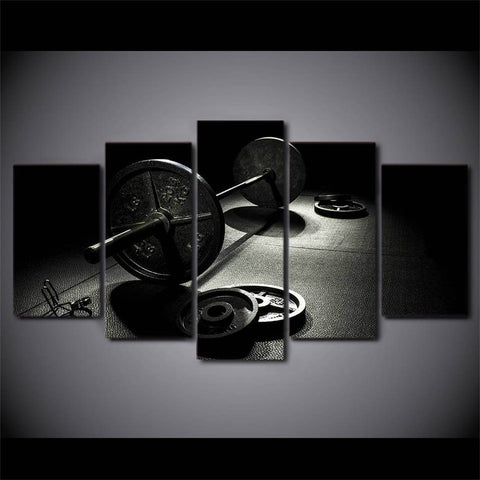 Gym weights Black-White Wall Art Canvas Decor Printing