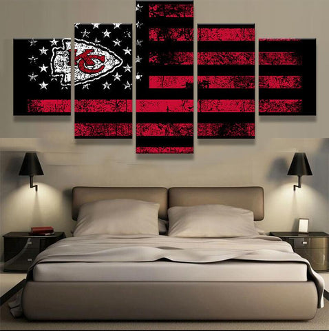 Kansas City Chief USA Flag Wall Art Canvas Print Decor - DelightedStore