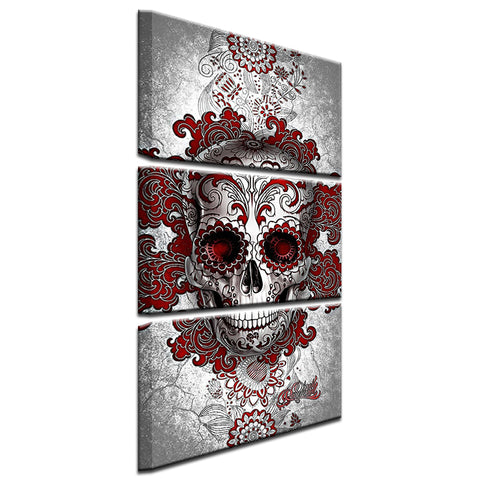 Home Decor 3 Panel Skull Landscape Print Canvas Painting Vintage Wall Art Canvas Painting Wall Picture For Living Room Decor