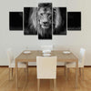Image of Black-White Lion King Wall Art Canvas Print Decor - DelightedStore
