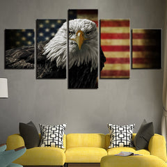 Eagle American Flag Wall Art Canvas Print Decor - DelightedStore