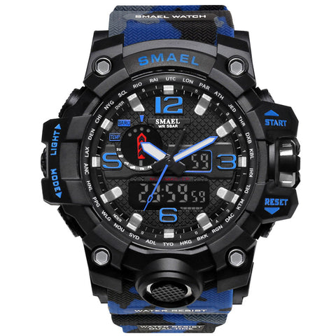 Men Military Sport Watch 50m Waterproof LED Quartz Clock - DelightedStore