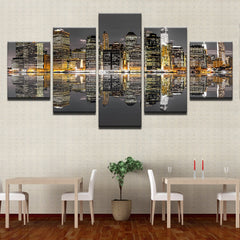 Modern City Architecture Night View Wall Art Canvas Print Decor