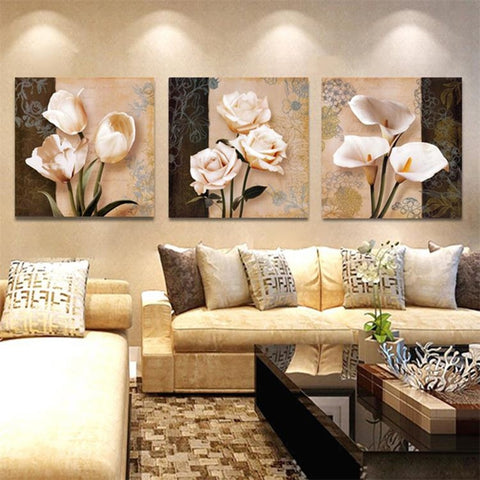 Nine Tulip Flowers Wall Art Canvas Print Decor - DelightedStore