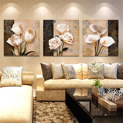 Nine Tulip Flowers Wall Art Canvas Print Decor