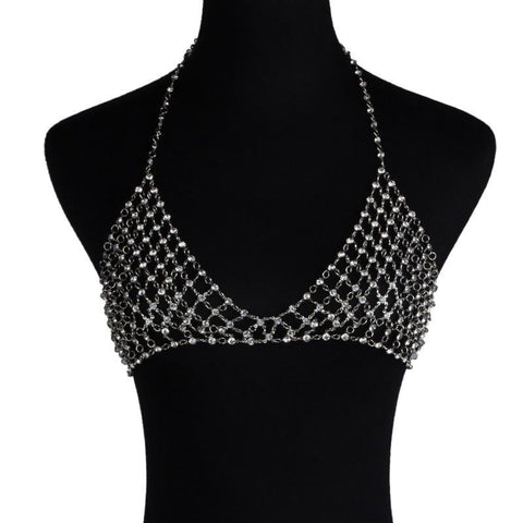 Rhinestone Brassiere Body Necklace Sexy Chain