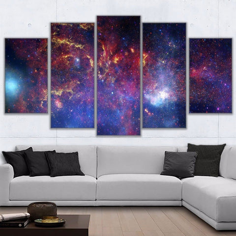 Canvas Painting Wall Art Home Decor Living Room 5 Pieces Colorful Star Filled Galaxy Poster Modular HD Printed Abstract Pictures