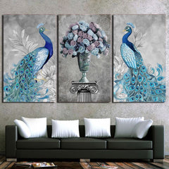 Peacock Couple Wall Art Canvas Print