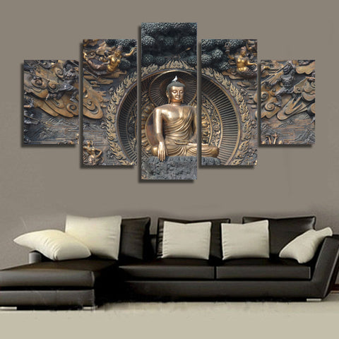 Buddha Statue Wall Art Canvas Print Decor - DelightedStore