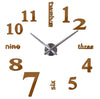 Image of DIY 3D Decoration wall clock GIANT Quartz mirror metal modern style - DelightedStore