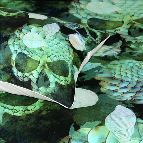 Marine Shells Skull Duvet Cover Set - DelightedStore