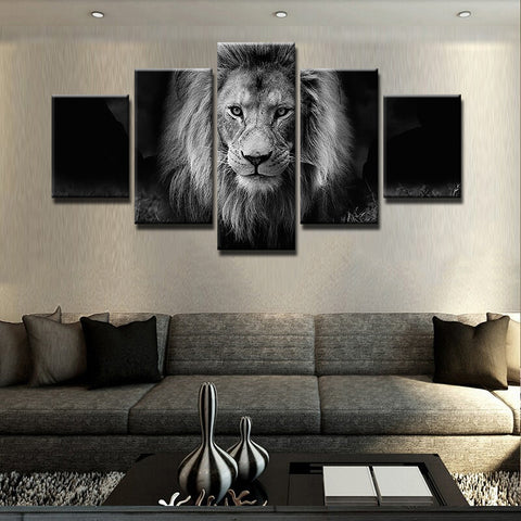 Black-White Lion King Wall Art Canvas Print Decor - DelightedStore