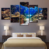 Image of Canvas Wall Art Pictures Framework Home Decor Room 5 Pieces Underwater Sea Fish Coral Reefs Paintings HD Prints Seascape Posters