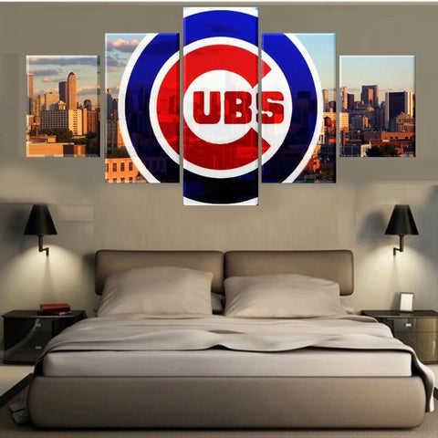 Chicago Cubs City Wall Art Canvas Print Decor - DelightedStore