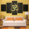 Image of 5 Piece Modern Canvas Wall Art Home Decoration For Living Room HD Prints Poster Buddha OM Yoga Painting Golden Symbol Pictures