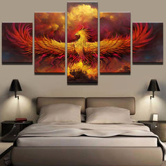 Phoenix Fire-bird Wall Art Canvas Print