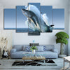 Image of Great White Shark Jumping Wall Art Canvas Print - DelightedStore