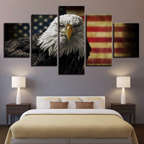 Eagle American Flag Wall Art Canvas Print Decor - DelightedStore